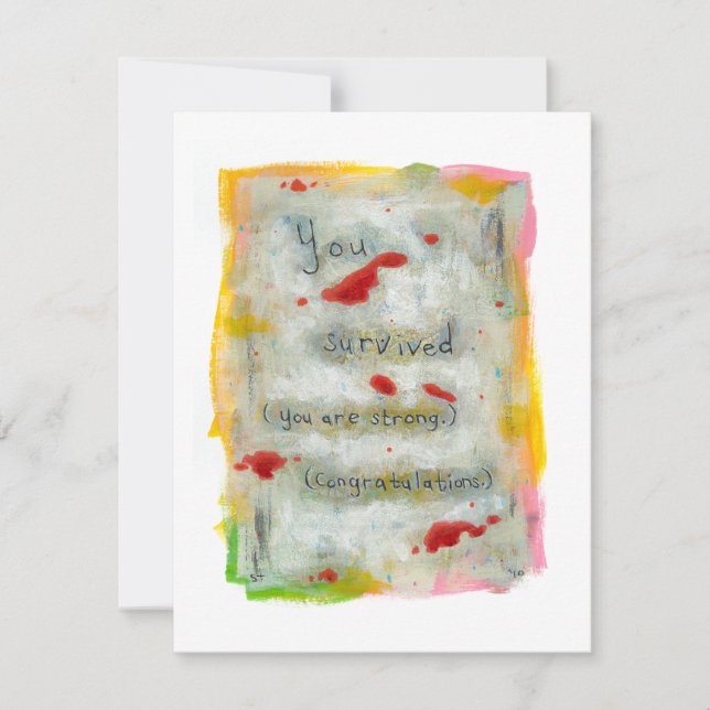 Invitación Recuperación de sobrevivientes recuperación espera (Anverso)