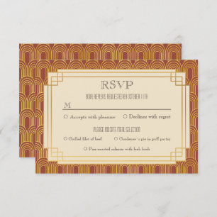 Invitación Red art deco rsvp