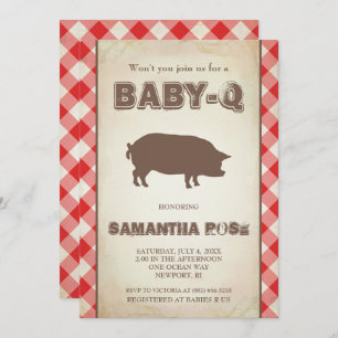 Invitación Red BabyQ Baby Shower, BBQ Baby Q Invite