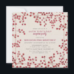 Invitación Red Berry Winter 90th Birthday Surprise Fiesta<br><div class="desc">La rústica invitación a la ducha de novias de moda incluye bayas de fuego rojas rústicas como marco. La tipografía moderna y mínima se suma a la estética contemporánea.</div>