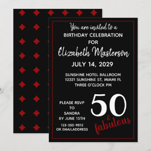 Invitación Red Black Cincuenta y Fabuloso partido de los 50 A