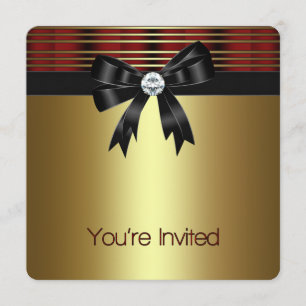 Invitación Red Black Gold Fiesta