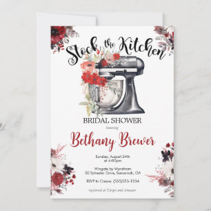 Invitación Red & Black Stock el tema de la cocina Bridal Show