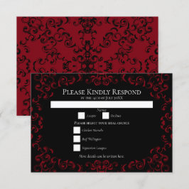 Invitación Red & Black Swirl Gothic Boda