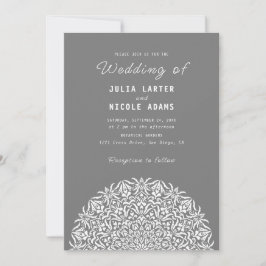 Invitación Red & Blue Coral Reef Marble Stone Mandala Wedding