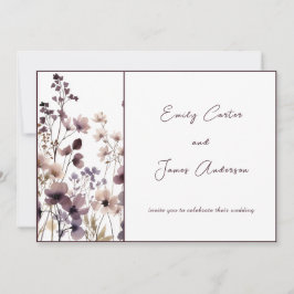 Invitación Red Blush Floral Wedding Elegant Romantic
