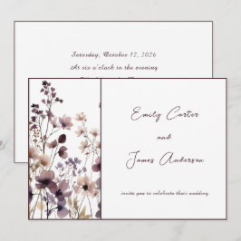 Invitación Red Blush Floral Wedding Elegant Romantic