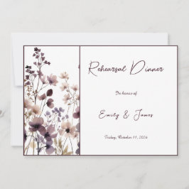 Invitación Red Blush Floral Wedding Elegant Romantic