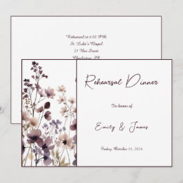 Invitación Red Blush Floral Wedding Elegant Romantic