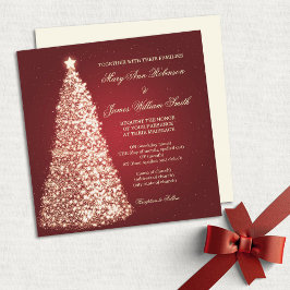 Invitación Red Boda de Navidades de la parrilla del oro