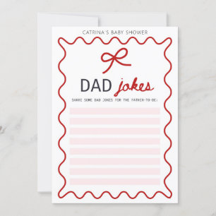Invitación Red Bow Baby Shower - Nombre editable, 5x7