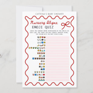 Invitación Red Bow Baby Shower - Nombre editable, 5x7