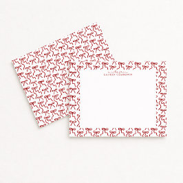 Invitación Red Bow Border Valentine's Day Note Card