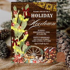 Invitación Red Bow Cactus Wild West Holiday Hoedown
