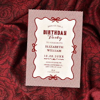 Invitación Red bow vintage