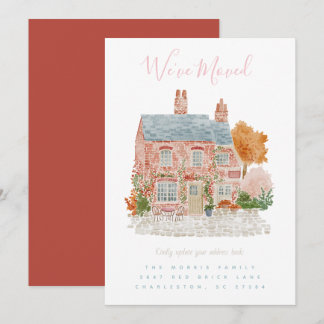 Invitación Red Brick Home Moving Announcement