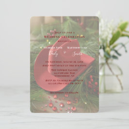 Invitación Red Christmas Cowboy Hat Wedding Celebration