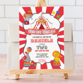 Invitación Red Circus Carnival Birthday Invitation