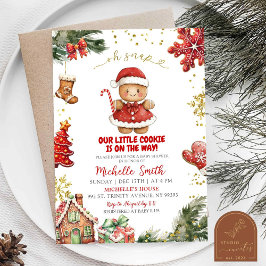 Invitación Red Cookies Gingerbread Chica Baby Shower