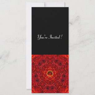 Invitación RED DAHLIA, RUBY, negro brillante