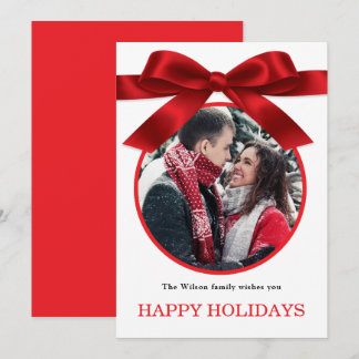 Invitación Red Elegant Merry Christmas Greeting Photo