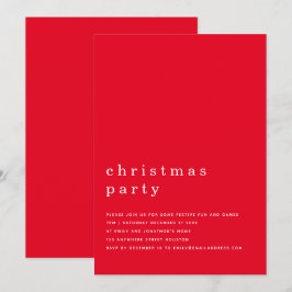 Invitación Red Fiesta de Navidades blancos negros mínimos