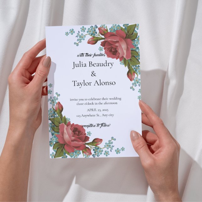 Invitación Red Floral Luxury Invitation – Elegant & Timeless (Subido por el creador)