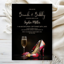Red Floral Stiletto Shoes Brunch and Bubbly