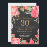Invitación Red Floral Surprise 30th Birthday Gold Purpurina<br><div class="desc">Invitación de cumpleaños número 30 para mujeres de la Red Floral Surprise. Flor Floral Botánica de acuarela. Brillantina dorada. Flores Florales De Peonies Rosados. Cumpleaños de adultos. Fondo del tablero. Para una mayor personalización,  haga clic en el botón "Personalizar" y utilice nuestra herramienta de diseño para modificar esta plantilla.</div>