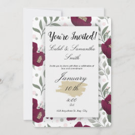 Invitación Red Flower Wedding Invitation