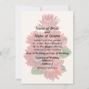 Invitación Red Gerbera Daisies