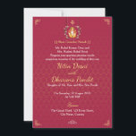 Invitación Red Gold Mandala Hindu Wedding Invitation<br><div class="desc">Traditional Red and Gold Hindu Wedding Invitation with Mandala Design Celebrate your special day with this elegant red and gold Hindu wedding invitation, inspired by traditional Indian wedding colors and sacred symbolism. The design features a beautiful gold mandala pattern, representing unity, harmony, and eternal love. At the top of the...</div>