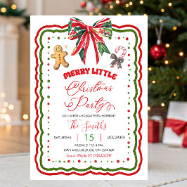 Invitación Red Green Plaid Bow Preppy Christmas Holiday Party