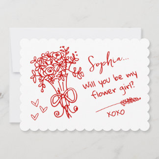 Invitación Red Hand Drawn Will you be...