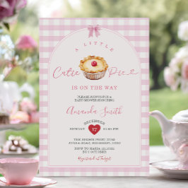 Invitación Red Heart Cutie Pie Rosa Gingham Baby Shower