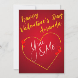 Invitación Red Heart Happy Valentine Day Card