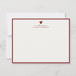 Invitación Red Heart Valentine’s Day Note Card