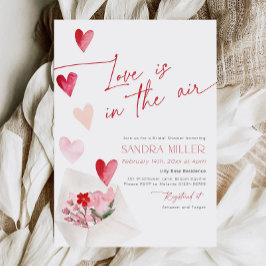 Invitación Red Hearts Valentine Bridal Shower Love in the Air