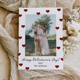 Invitación Red Hearts Valentine's Day Photo Holiday Card