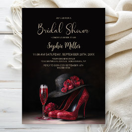 Invitación Red High Heel Shoes Bridal Shower