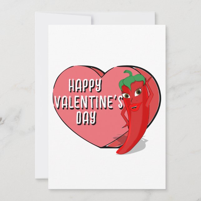 Invitación Red Hot Pepper Diva Valentines (Anverso)