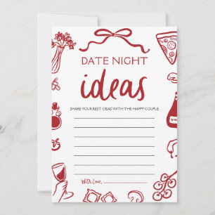 Invitación Red Italiana Date Ideas Noche Bridal Shower Game
