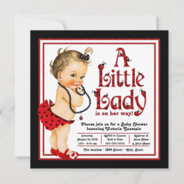 Invitación Red Ladybug Baby Shower