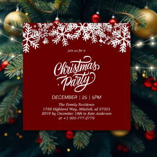 Invitación Red Merry Christmas Fiesta