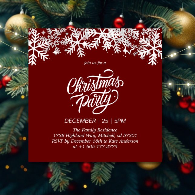 Invitación Red Merry Christmas Fiesta (Subido por el creador)