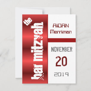 Invitación Red Metallic Bar Mitzvah