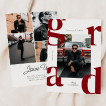 Red Modern Bold Class de 2024 Graduación