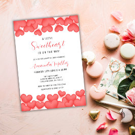 Invitación Red Modern Little Squerido Valentine Baby Shower