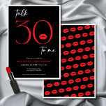 Invitación Red Modern Minimal Lips Talk Treinta Cumpleaños<br><div class="desc">Moderna y moda,  esta invitación de 30 años combina el blanco y el negro clásico con acentos de rojo,  con un par de labios lúdicos y rojos. Su diseño mínimo es un diseño simple y divertido para celebrar el cumpleaños del hito. Creado por Simply Farmhouse Press.</div>