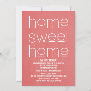 Invitación Red Modern Sweet Home Fiesta de calentamiento de l